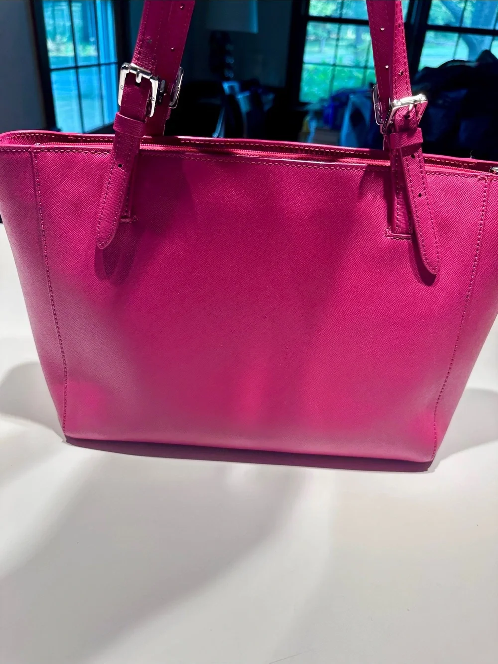 Tory Burch York Saffiano Hot Pink Leather Tote